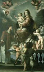 Madonna und Kind mit dem kleinen Johannes dem Täufer und St. Laurentius und Engeln, 1629